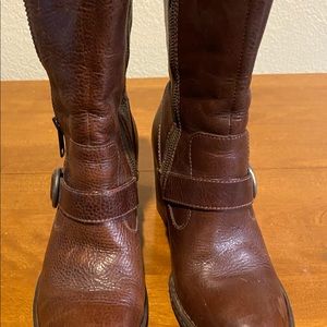 Born Brown Mid Calf Leather Boot w/Side Zip